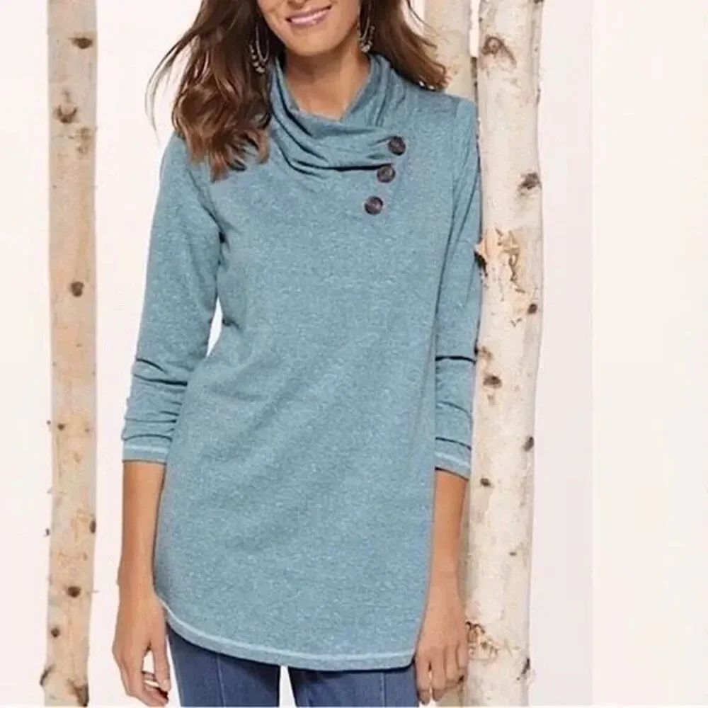 ✨Soft Surroundings Brinley Blue/Green Sz PL Top✨